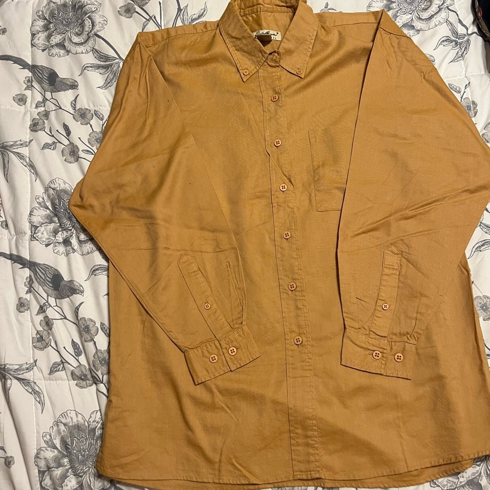 90s Eddie Bauer burn yellow size M long sleeve button down